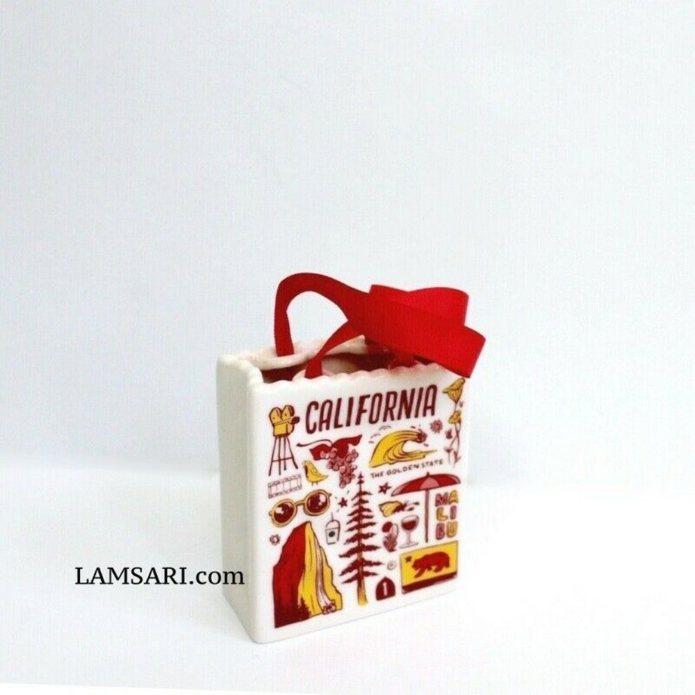 Starbucks Been There California White Gift Bag Mini Tote Ceramic Ornament